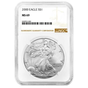 2000 $1 American Silver Eagle NGC MS69 Brown Label