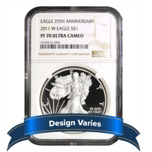 2011-W $1 American Silver Eagle 25th Anniversary NGC PF70UC Brown Label