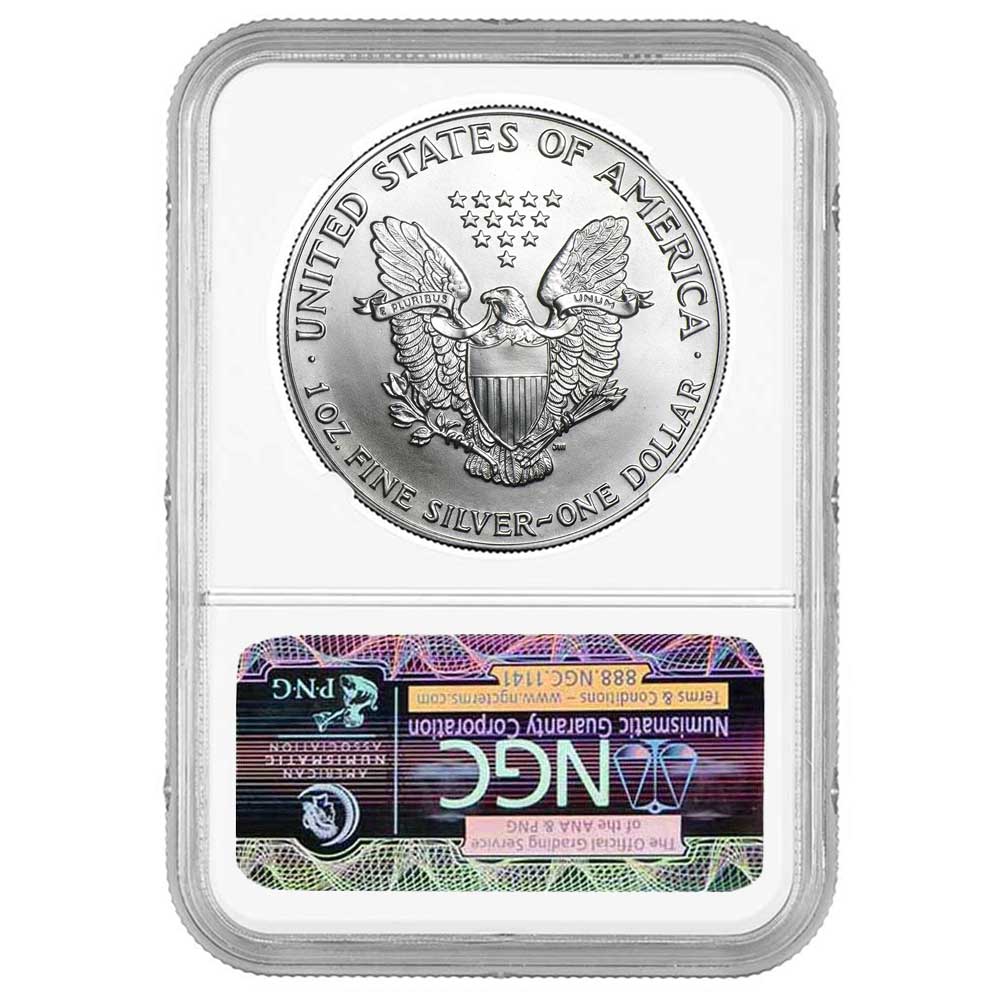 1986 $1 American Silver Eagle NGC MS69 Brown Label - Pinehurst Coins
