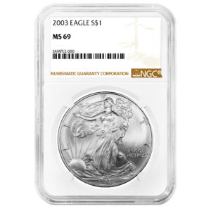 2003 $1 American Silver Eagle NGC MS69 Brown Label