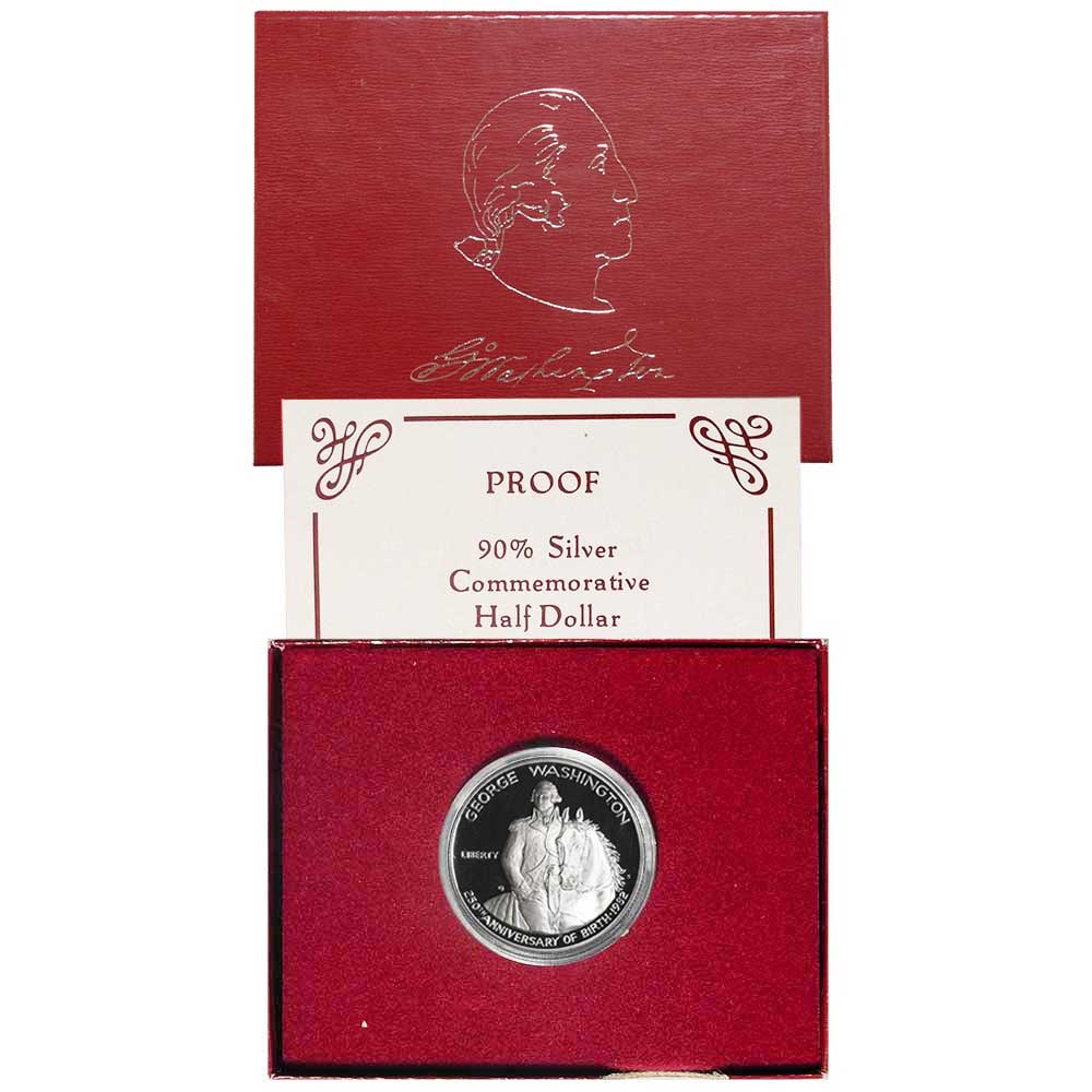 1982-S Proof 50c Silver George Washington Half Dollar Box, OGP & COA