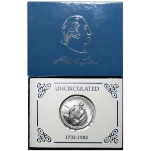 1982-D 50c Silver George Washington Half Dollar Box, OGP & COA