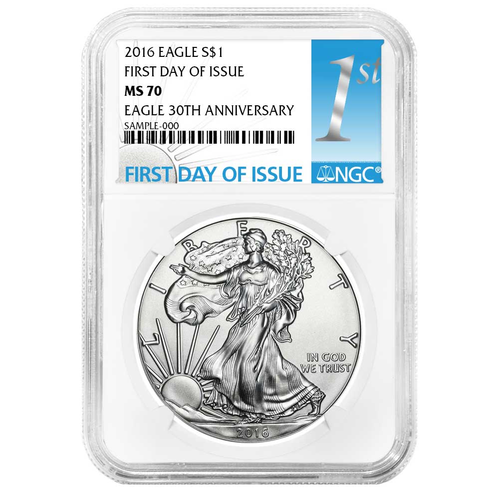 2016 $1 American Silver Eagle NGC MS70 FDI First Label - Pinehurst