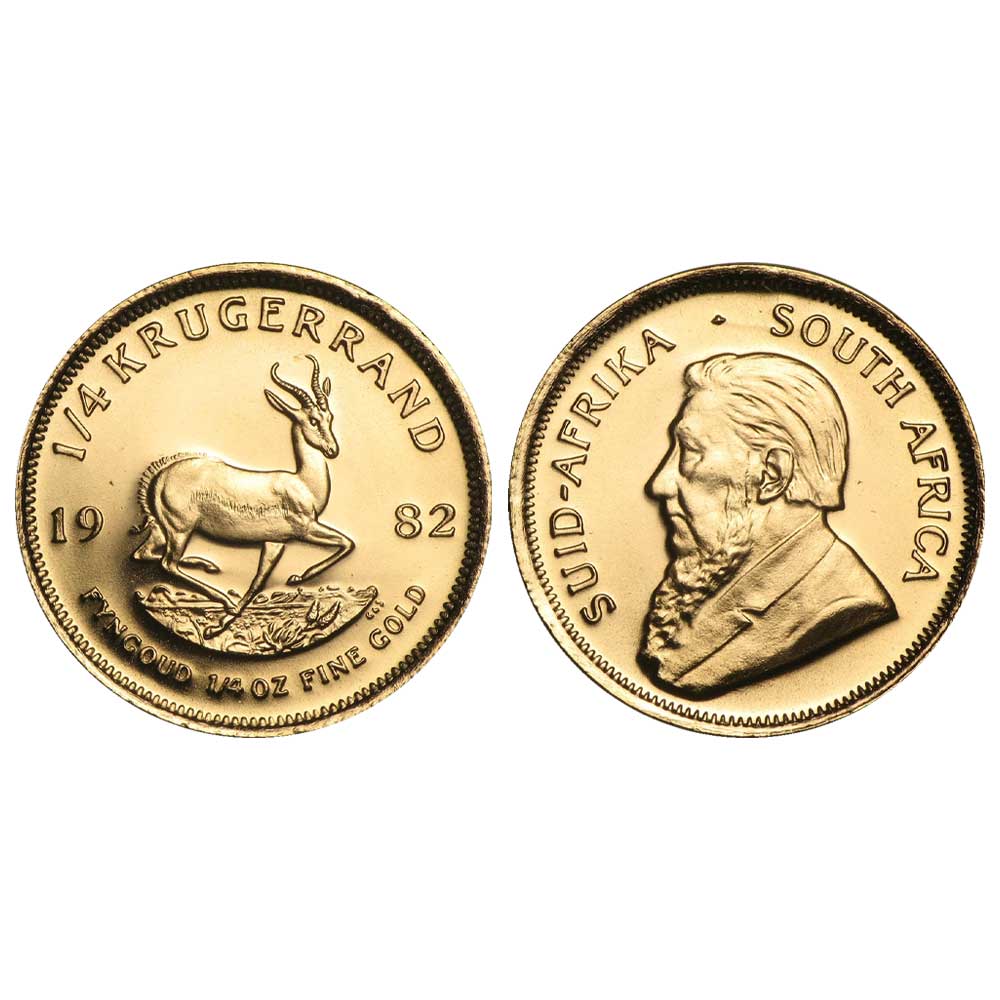 1982 South African Gold Krugerrand 1/4 oz Uncirculated - Pinehurst Coins
