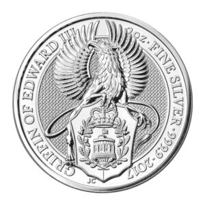 2017 U.K. 5 Pound 2 oz Silver Queen's Beast The Griffin