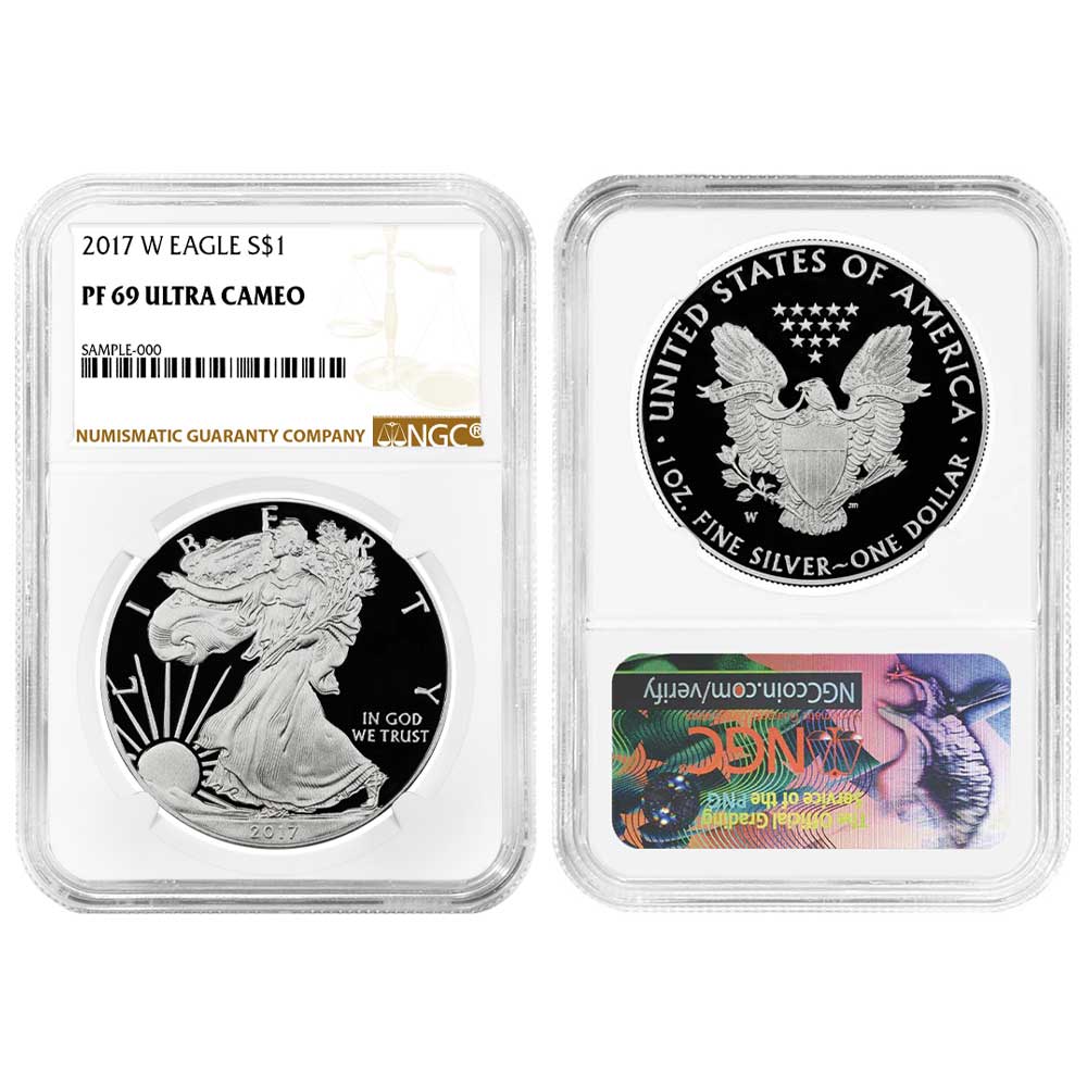 2017-W Proof $1 American Silver Eagle NGC PF69UC Brown Label