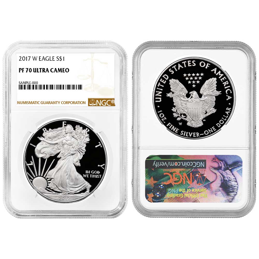 2017-W Proof $1 American Silver Eagle NGC PF70UC Brown Label