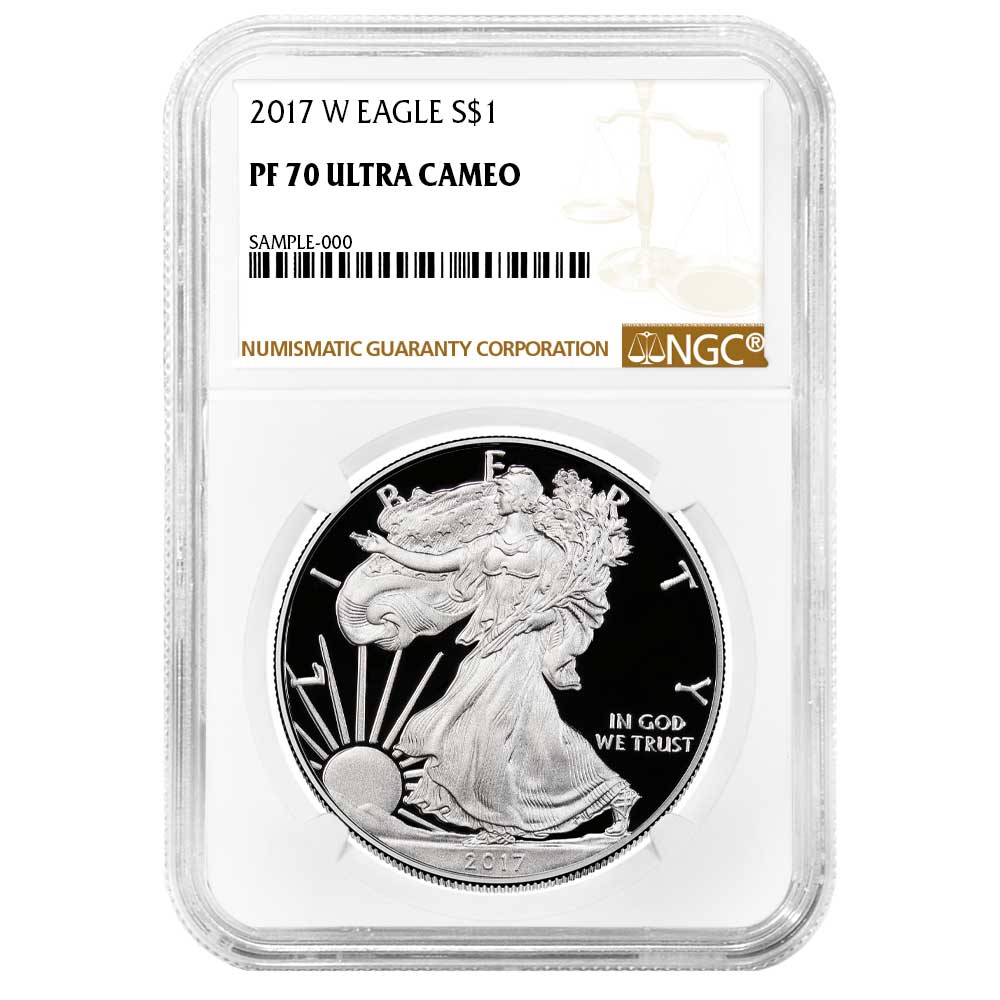 2017-W Proof $1 American Silver Eagle NGC PF70UC Brown Label