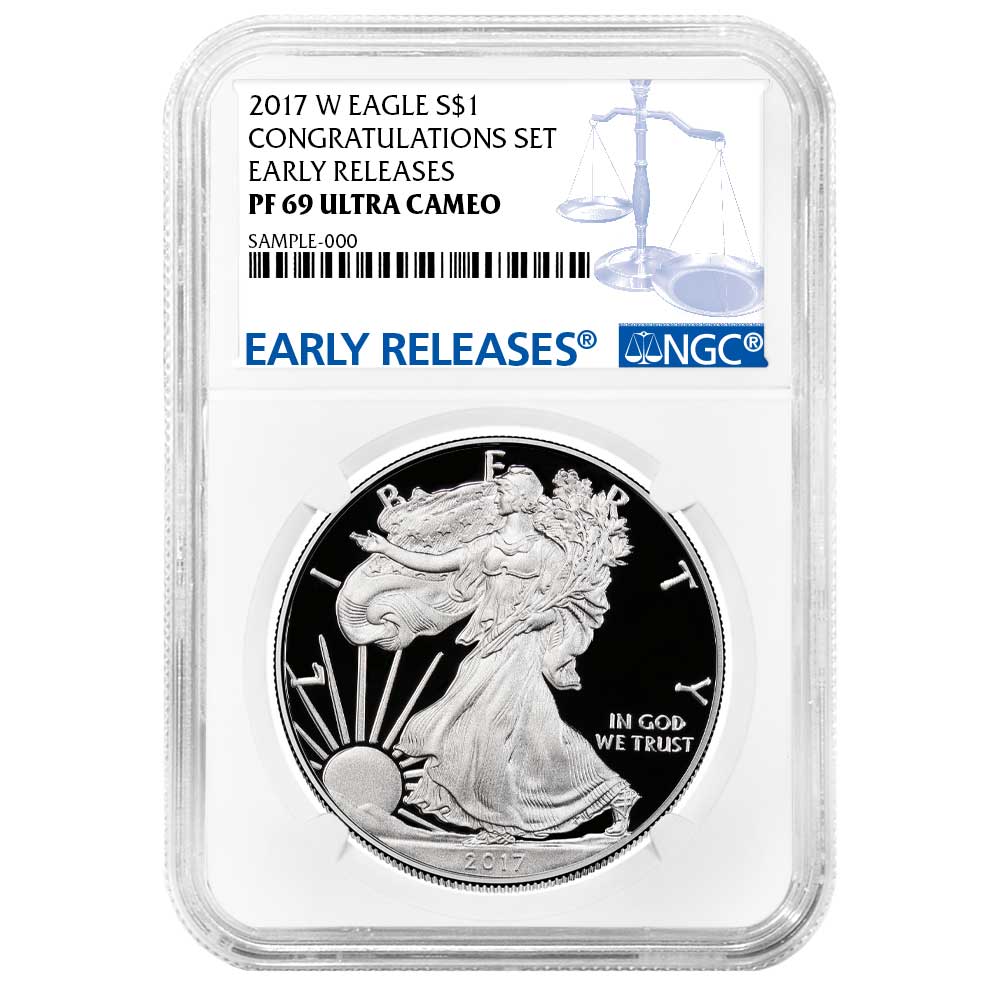 2017-S Proof $1 American Silver Eagle Congratulations Set NGC