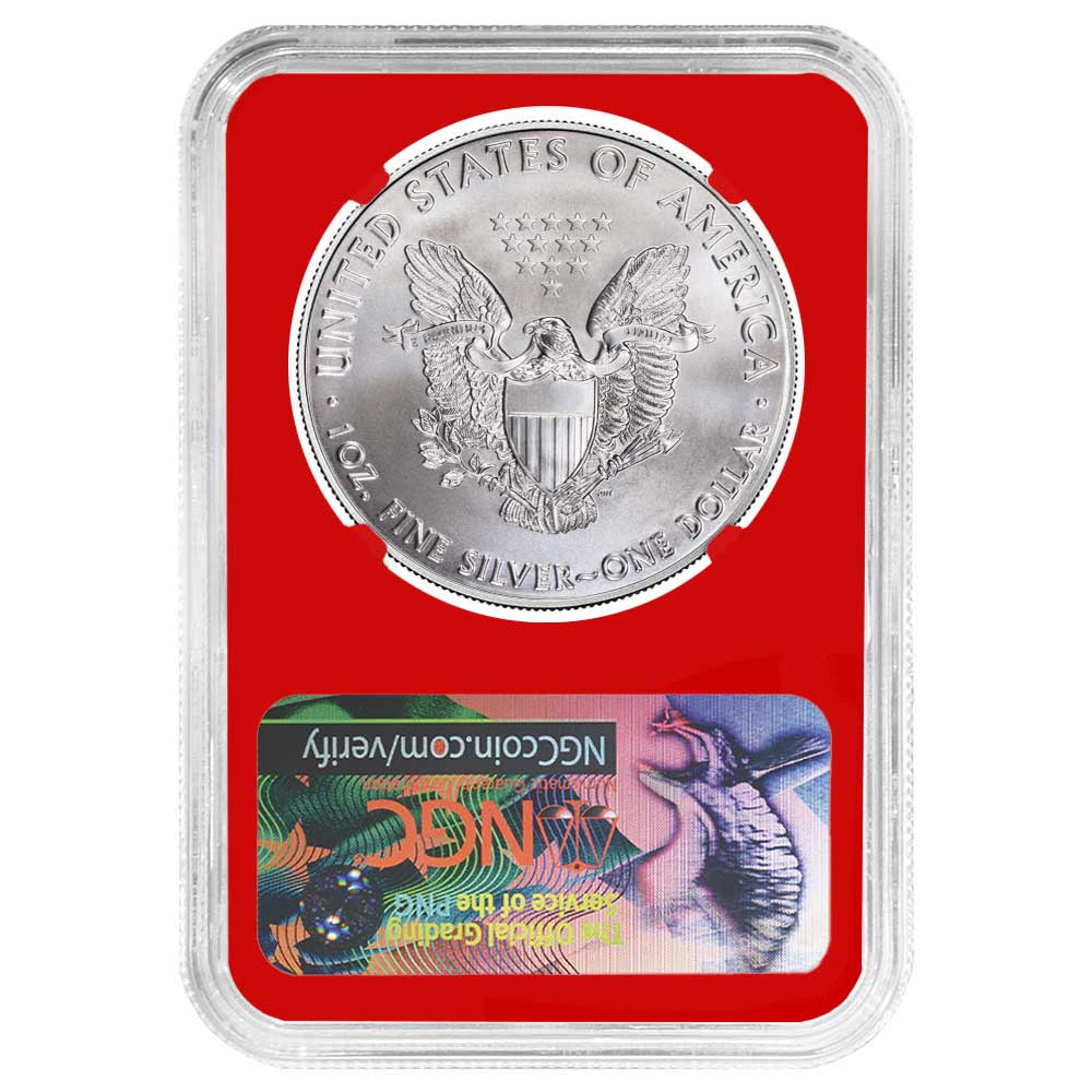 2017 (S) $1 American Silver Eagle NGC MS70 Black ER Label Red Core