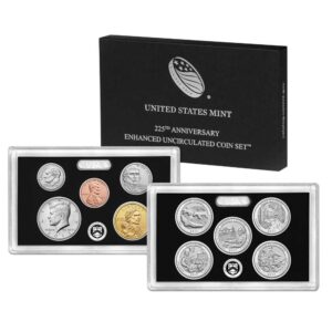 2017-S 225th Anniversary Enhanced Uncirculated Coin Set Box, OGP, & COA
