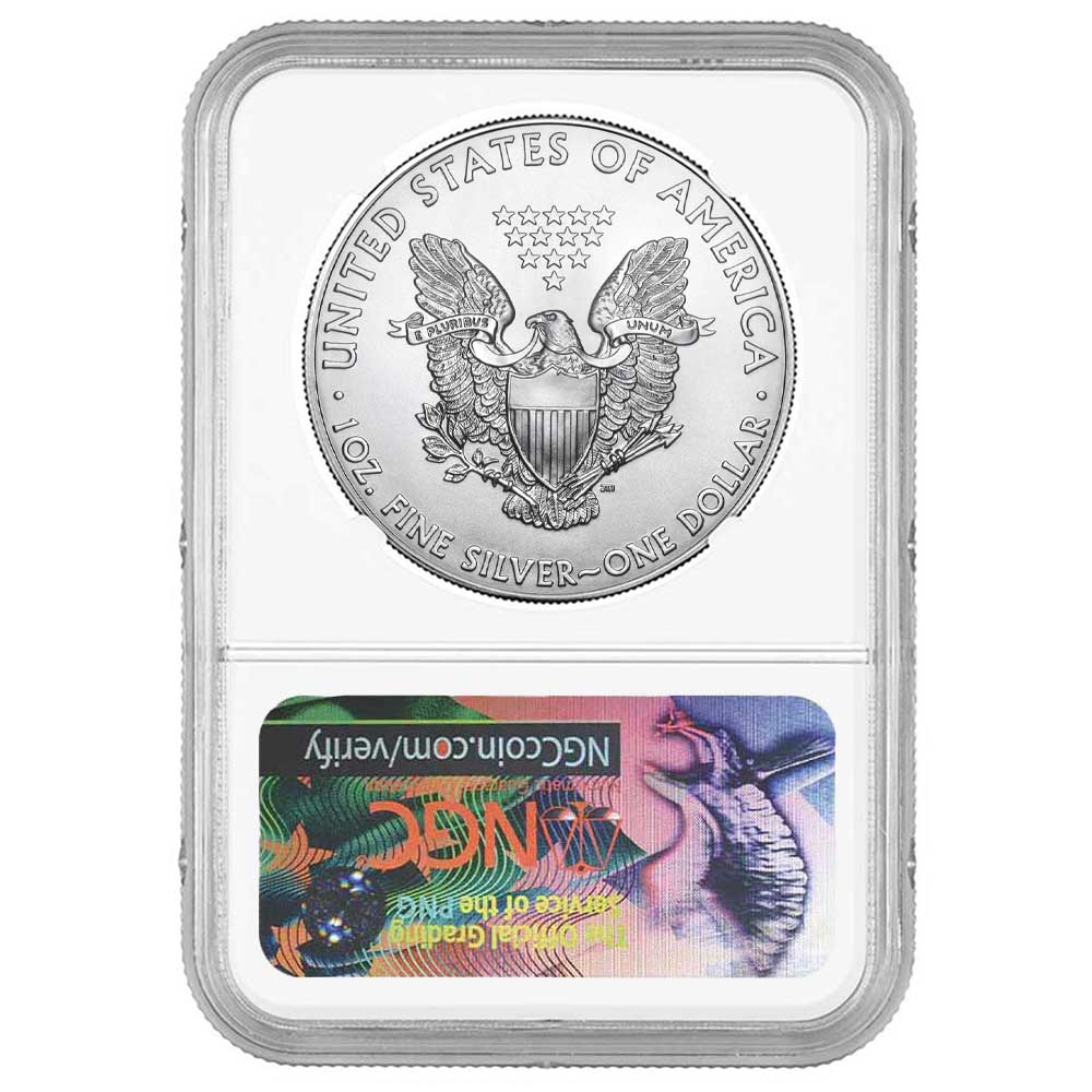 2018 $1 American Silver Eagle NGC MS70 Brown Label - Pinehurst Coins