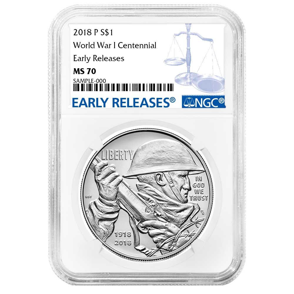 2018-P UNC $1 WWI Centennial Silver Dollar - Pinehurst Coins