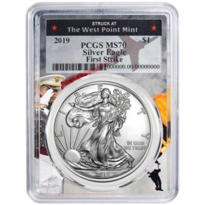 2019 $1 American Silver Eagle PCGS MS70 FS West Point Frame