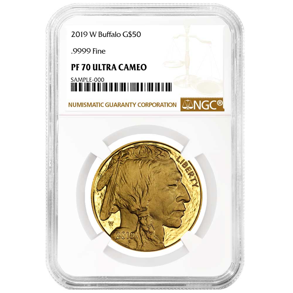 2019-W Proof $50 Gold Buffalo Coin - NGC PF70UC Brown Label