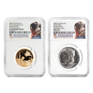 2019 Rocketship 2pc Set Dollar NGC PF69UC FDI Half Dollar NGC MS67 PL FDI ASF Label
