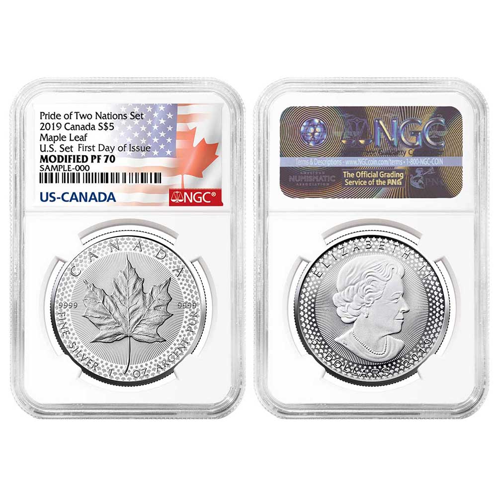 2019 Pride of Two Nations 2pc Set U.S. Set NGC PF70 FDI Flags