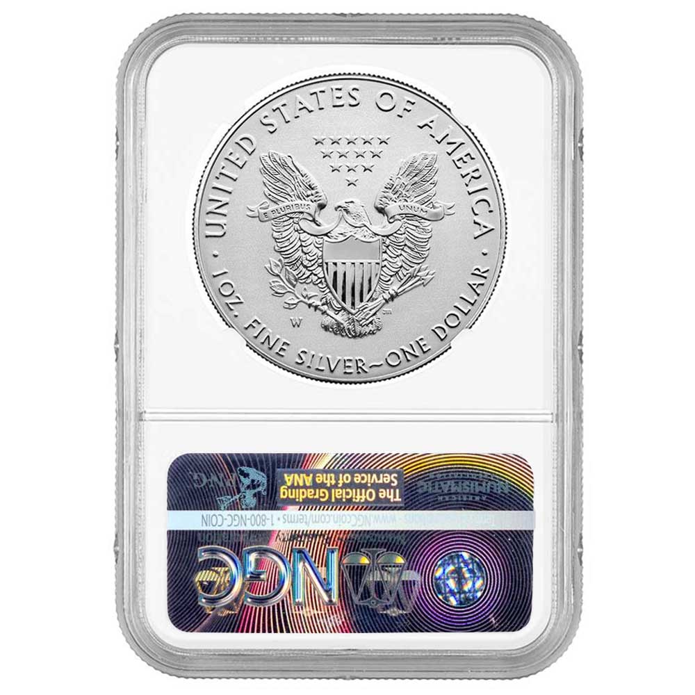 2019-W Reverse Proof $1 American Silver Eagle NGC PF70 FDI Flags