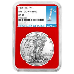 2017 $1 American Silver Eagle NGC MS69 FDI First Label Red Core