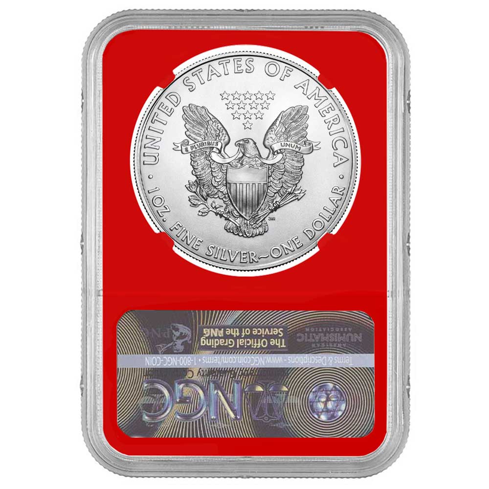 2017 $1 American Silver Eagle NGC MS69 FDI Black Label Red Core