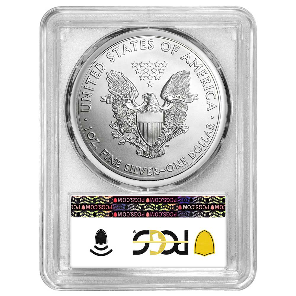 2015 $1 American Silver Eagle PCGS MS70 Blue Label - Pinehurst Coins