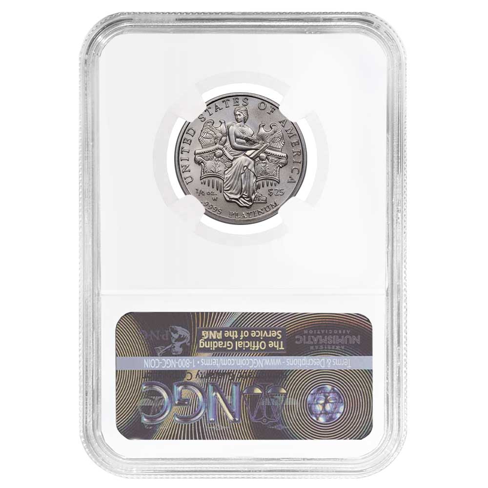 2006-W Burnished $25 American Platinum Eagle 1/4 oz NGC MS70 Brown