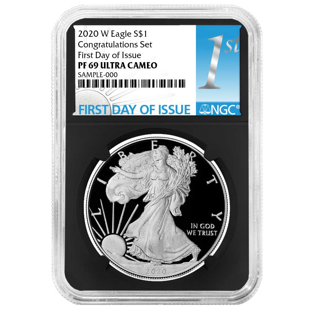 2020-W Proof $1 American Silver Eagle Congratulations Set NGC