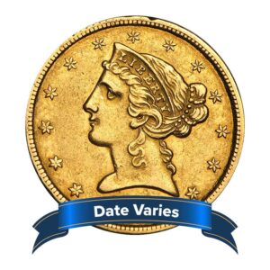 $5 Liberty Head Gold Half Eagle 0.2419 ozt Very Good - Very Fine VG-VF Random Year