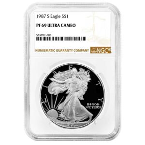 1987-S Proof $1 American Silver Eagle NGC PF69UC Brown Label