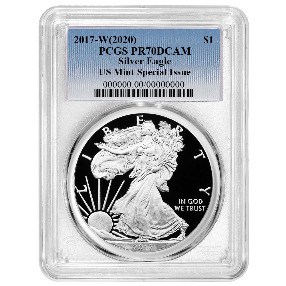 アメリカ　＄1　イーグル銀貨　２０１７年　PCGS PR70DCAM 2017-W (2020) Proof $1 American Silver Eagle PCGS PR70DCAM US Mint