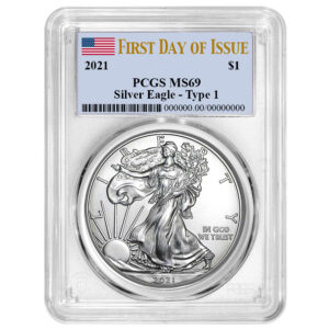 2021 (W) $1 Type 2 American Silver Eagle PCGS MS70 Trump 45th