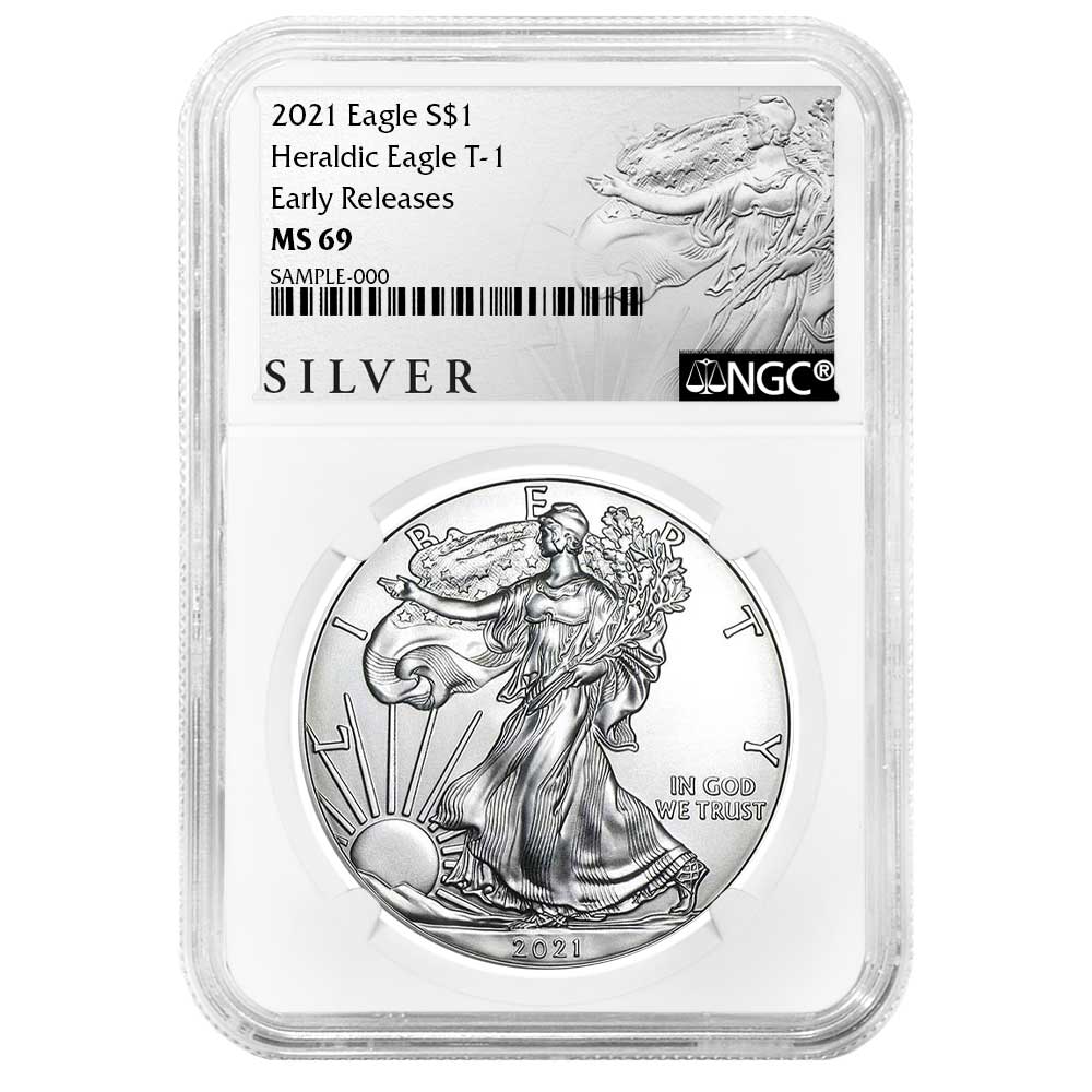 2021 $1 Type 1 American Silver Eagle NGC MS69 ER ALS Label