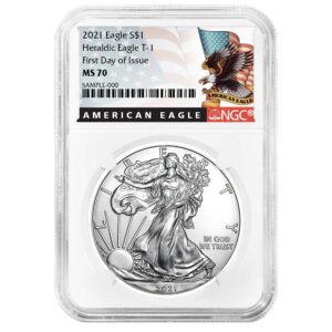 2021 $1 Type 1 American Silver Eagle NGC MS70 FDI Black Label