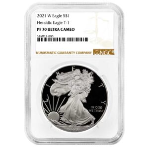 2021-W Proof $1 Type 1 American Silver Eagle NGC PF70UC Brown Label