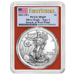 2022 (W) $1 American Silver Eagle PCGS MS70 Blue Label Blue Frame