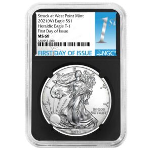 2021 (W) $1 Type 1 American Silver Eagle NGC MS69 FDI First Label Retro Core
