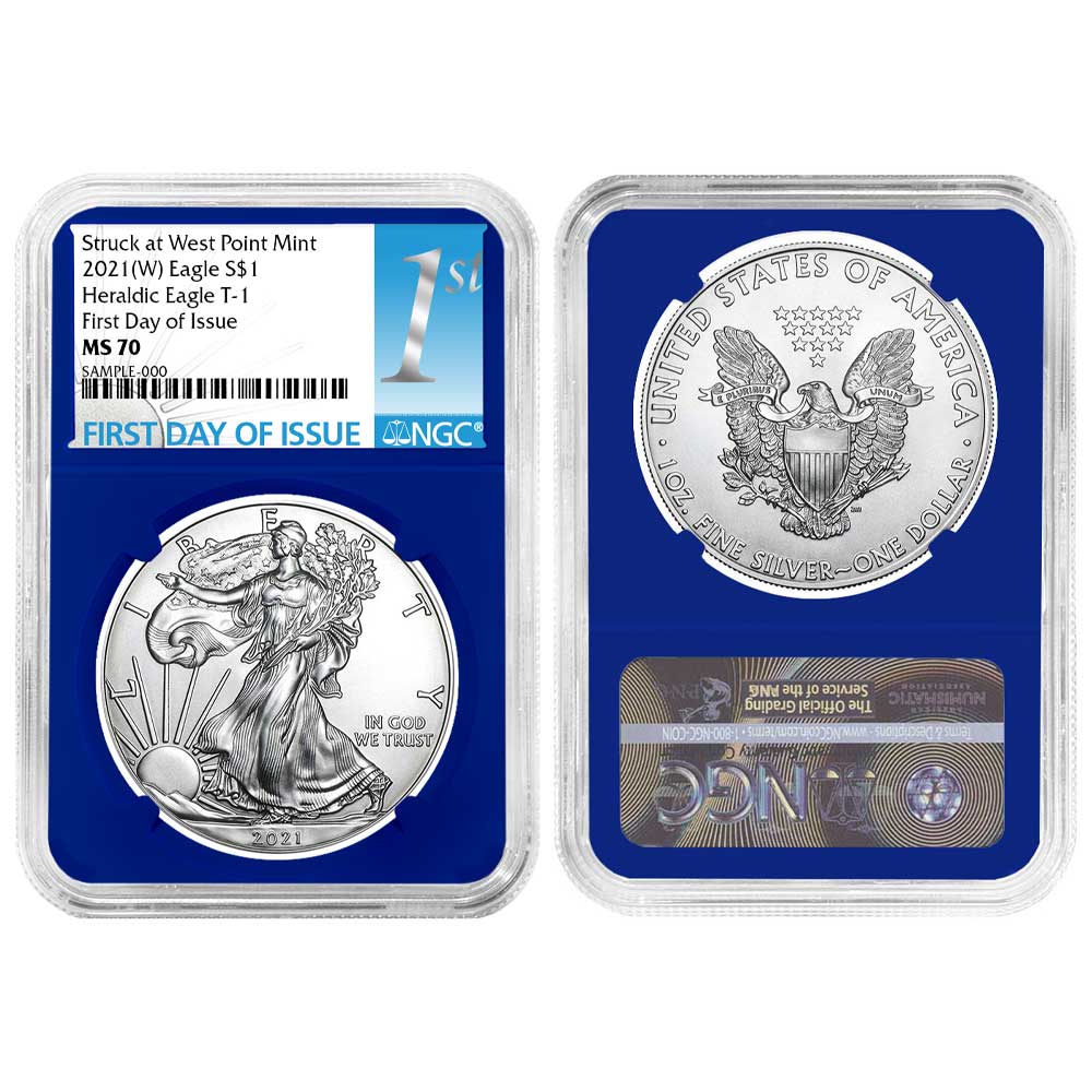2021 (W) $1 Type 1 American Silver Eagle NGC MS70 FDI First Label