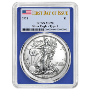 2022 (W) $1 American Silver Eagle PCGS MS70 Blue Label Blue Frame