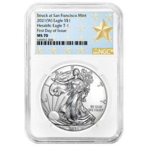 2021 (W) $1 Type 1 American Silver Eagle NGC MS70 FDI West Point Star Label