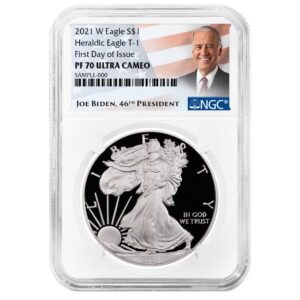 2021-W Proof $1 Type 1 American Silver Eagle NGC PF70UC FDI Biden Label