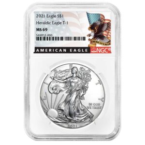 2021 $1 Type 1 American Silver Eagle NGC MS69 Black Label