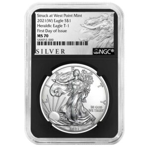 2021 (W) $1 Type 1 American Silver Eagle NGC MS70 FDI ALS Label Retro Core