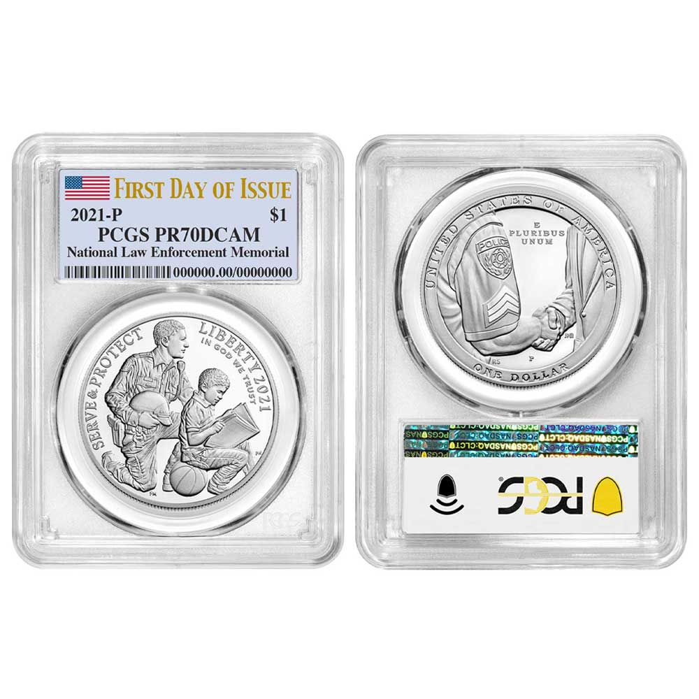 2021-P Proof $1 Law Enforcement Silver Dollar - Pinehurst Coins