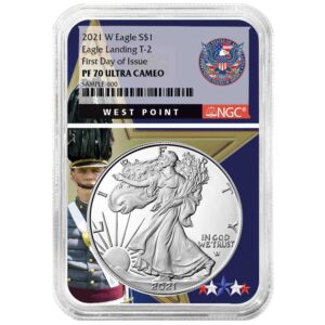 2021-W Proof $1 Type 2 American Silver Eagle NGC PF70UC FDI West Point Core