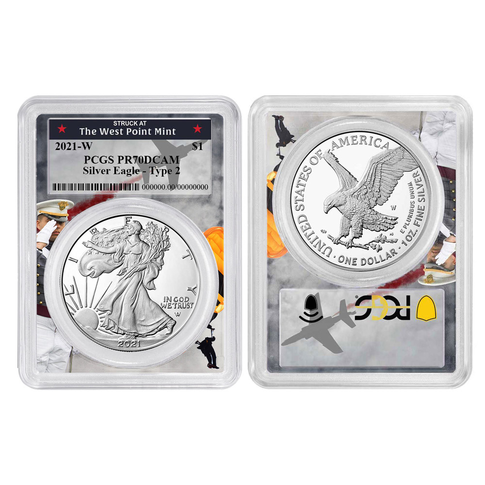 2021-W Proof $1 Type 2 American Silver Eagle | Pinehurst Coins