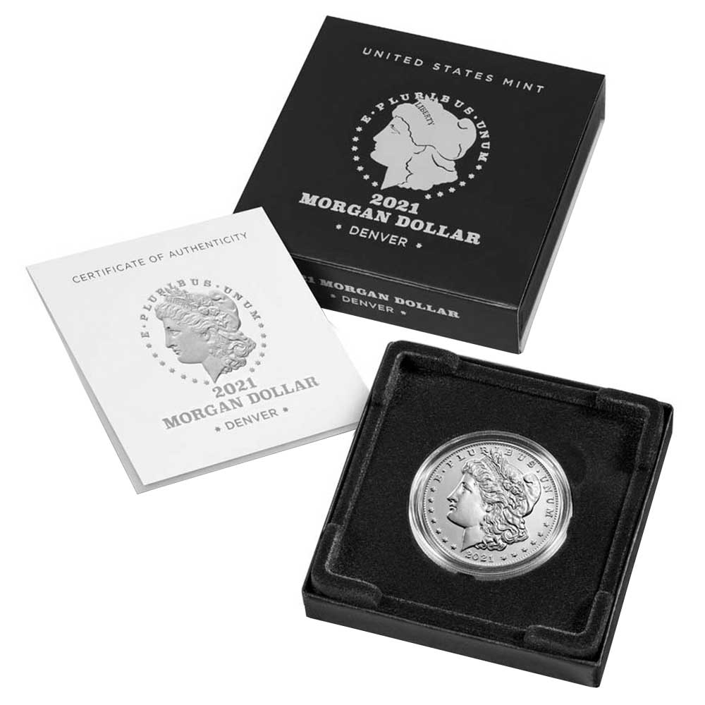 2021-D $1 Morgan Silver Dollar Box, OGP & COA - Pinehurst Coins