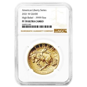 2021-W Proof $100 American Gold Liberty High Relief 1 oz NGC PF70UC Brown Label
