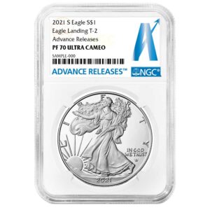 2021-S Proof $1 Type 2 American Silver Eagle NGC PF70UC AR Advance Releases Label