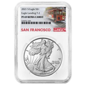 2021-S Proof $1 Type 2 American Silver Eagle NGC PF69UC Trolley Label