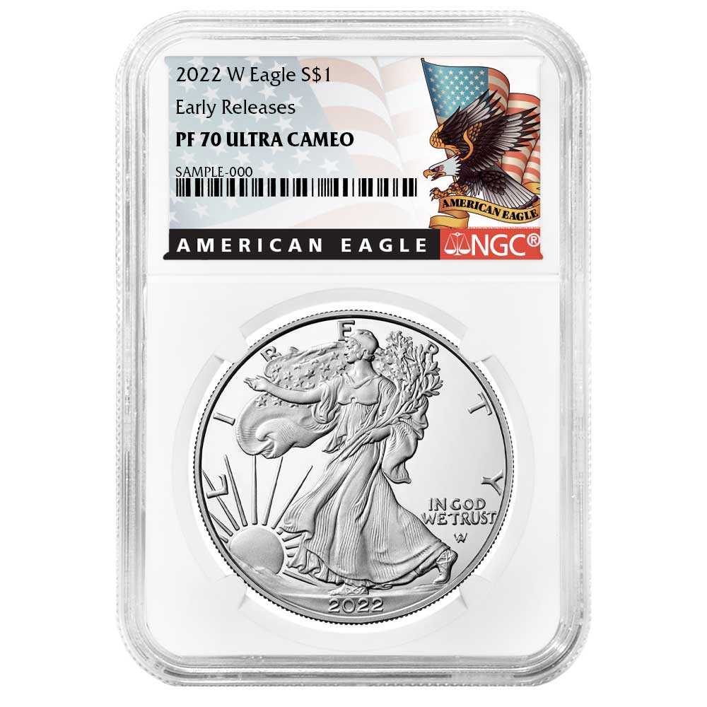 2022-W Proof $1 American Silver Eagle NGC PF70UC ER Black Label